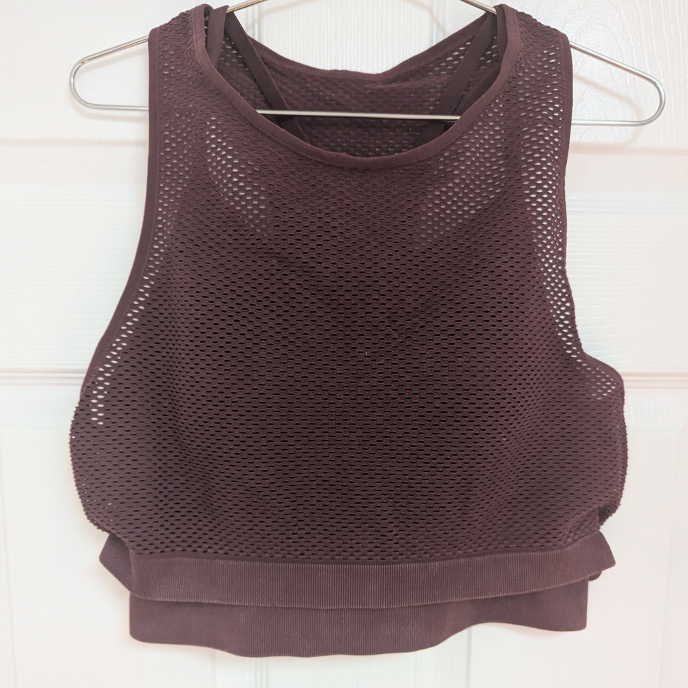 JoyLab Mesh Tank Top in Dark Brown